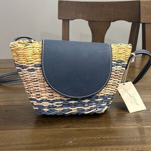 Universal Thread Striped Straw Crossbody